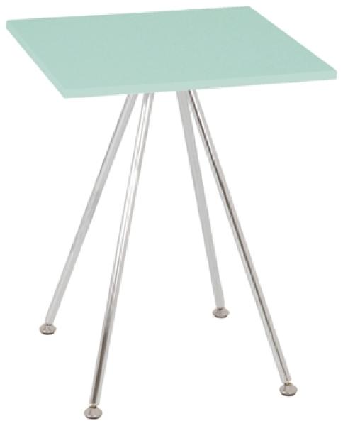 Beistelltisch in chrom-mintgrün aus Stahl, MDF - 40 x 52 x 40 cm (BxHxT)