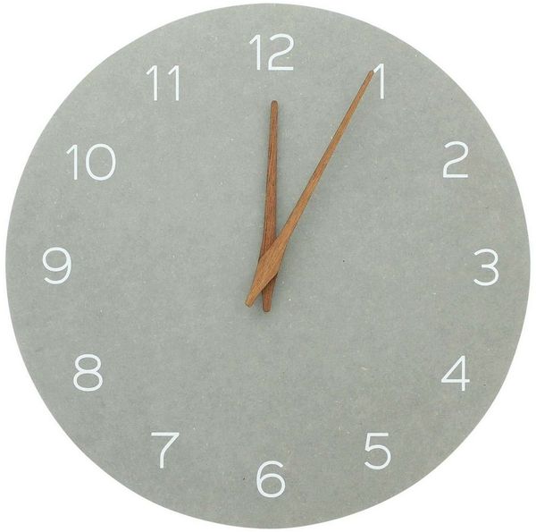Dekoleidenschaft Wanduhr "Beton" grau Ø 30 cm, MDF in Beton-Optik, Wohnzimmeruhr, moderne Uhr (für Wohnzimmer, Küche und Büro)