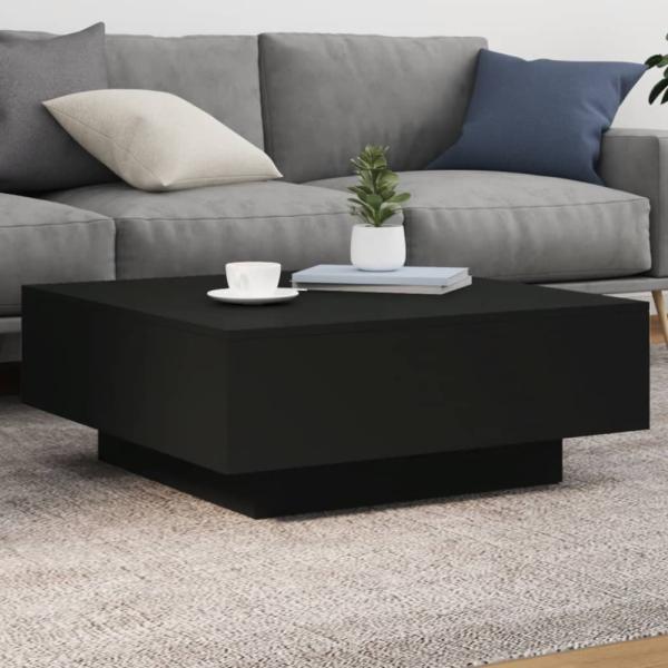 vidaXL Couchtisch mit LED-Leuchten Schwarz 80x80x31 cm 836589