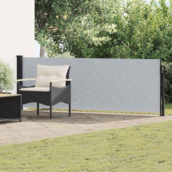 vidaXL Ausziehbares Seitenmarkise Grau 500 x 100 cm Polyester 42035456