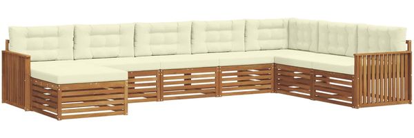 vidaXL Outdoor-Sofagarnitur mit Kissen 8 pcs Natur und Creme 3373935 Bild 2