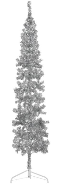 vidaXL Künstlicher Halb-Weihnachtsbaum Ständer Schlank Silbern 210 cm 344597