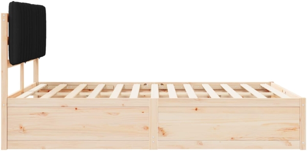 vidaXL Bettgestell mit gepolstertem Kopfteil Schwarz 135 x 190 cm 3398241 Bild 5