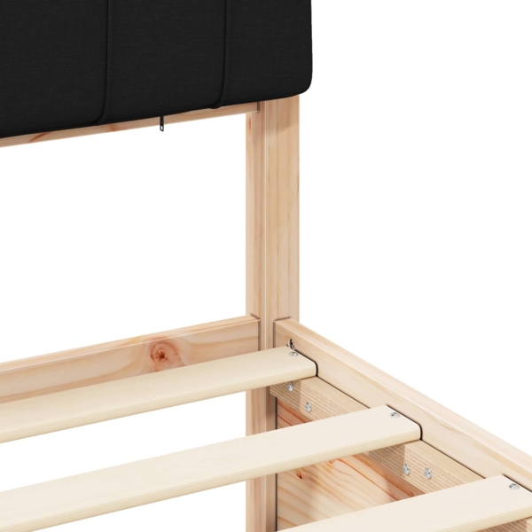 vidaXL Bettgestell mit gepolstertem Kopfteil Schwarz 135 x 190 cm 3398241 Bild 7