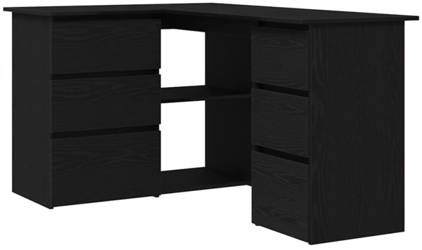 vidaXL Schreibtisch mit Regal Schwarz Eichen-Optik 145 x 100 x 76 cm 862006