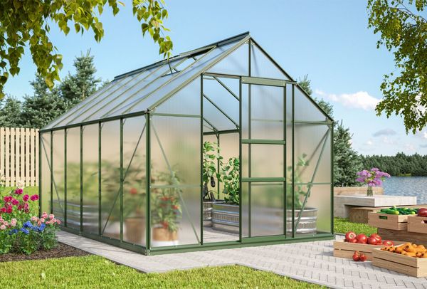 Vitavia Gewächshaus "Merkur 9900", smaragd grün, 9,9 m²,6 mm HKP