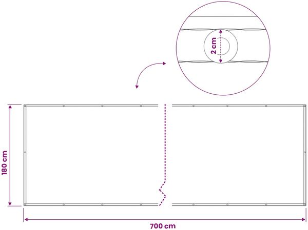 vidaXL Balkon Sichtschutz 180 x 700 cm Stoff mit PU-Beschichtung 42036747 Bild 7