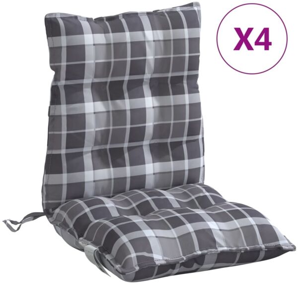 vidaXL Niedriglehner-Auflagen 4 Stk. Grau Karomuster Oxford-Gewebe 377714 Bild 2
