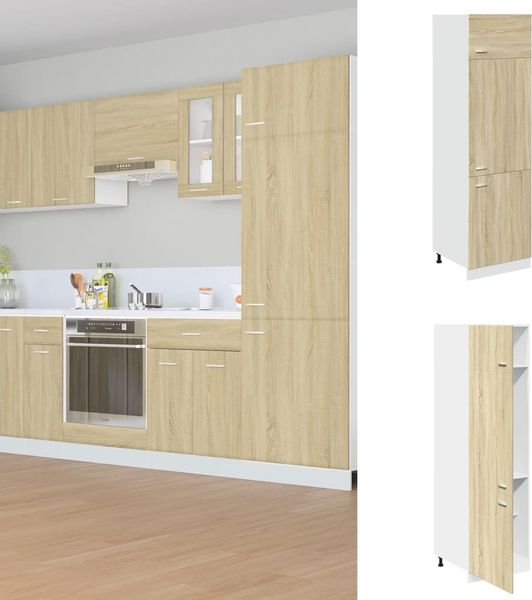 vidaXL Kühlumbauschrank Lyon Sonoma-Eiche 60x57x207 cm Holzwerkstoff 849626