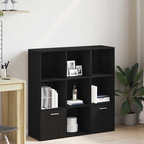 vidaXL Bücherschrank Schwarz Eichen-Optik 98x29x97,5 cm Holzwerkstoff 862471