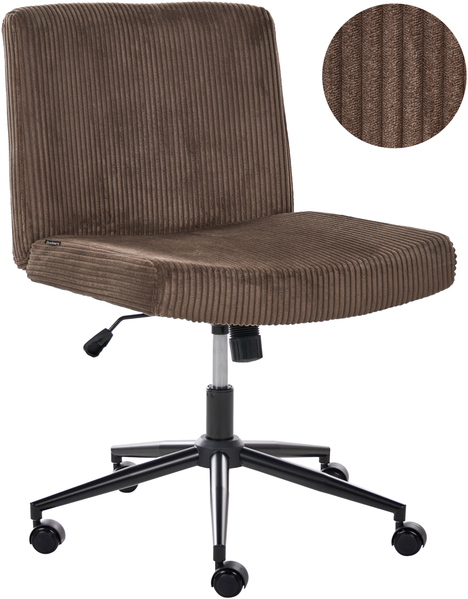 Schreibtischstuhl GEDDES Cord Dunkelbraun