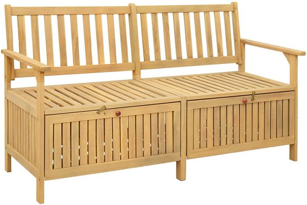 vidaXL Sitzbank mit Stauraum mit Tür 148 x 63 x 84 cm Massiv-Akazie 42026798