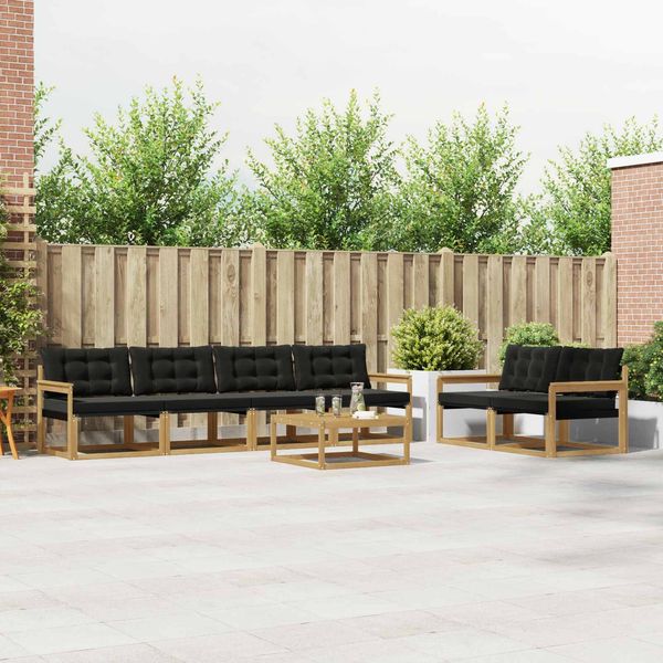 vidaXL Outdoor-Sofagarnitur 7 pcs Weiß und Schwarz 79 x 79 x 37 cm 3388438