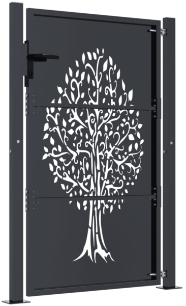 vidaXL Gartentor Anthrazit 105x130 cm Stahl Baum-Design 153156 Bild 3