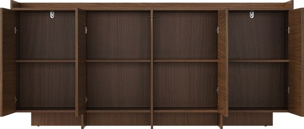 skølm 'Meili' Kommode Walnuss-Optik, mit 4 Push-to-Open Türen und 8 Fächern, Sideboard, 180x38x85 cm Bild 12