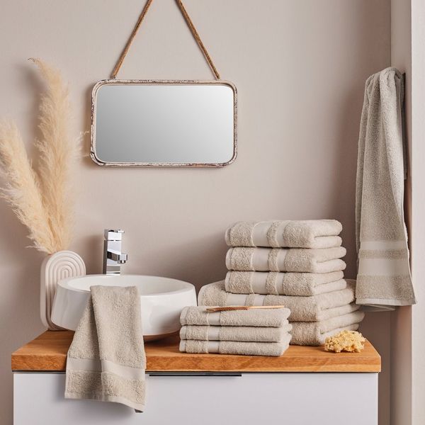 OTTO home Handtuch Set Vanessa, 10-tlg Handtuch-Set, weich, in Standard- und Premium-Qualität, Walkfrottee (Set, 10-St), 100% Baumwolle, Duschtücher, Handtücher, Gästetücher, mit Bordüre