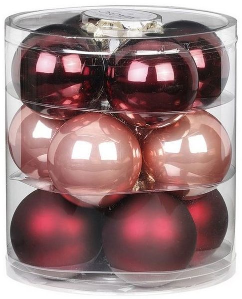 MAGIC by Inge Weihnachtsbaumkugel, Weihnachtskugeln Glas 8cm Vintage Rose, 12 Stück