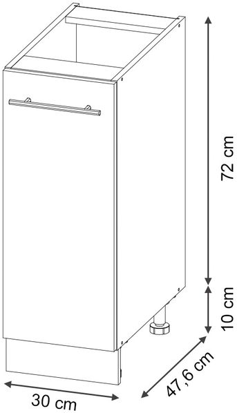 Apothekerschrank Fame-Line Eiche Paneel 30 cm ohne Arbeitsplatte Vicco Bild 3