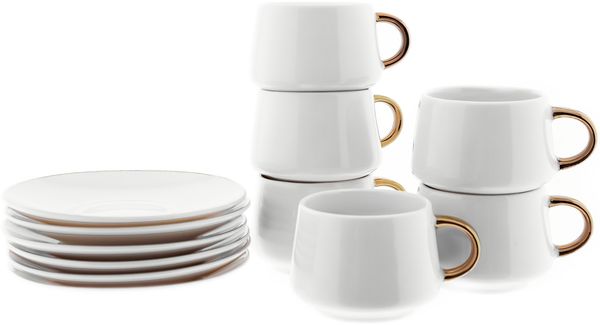Mokkatassen-Set 100ml aus Porzellan – für stilvollen Kaffeegenuss zu Hause Gold