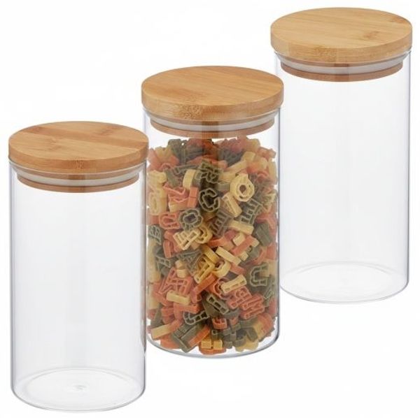 Relaxdays 3er Set Vorratsgläser mit Deckel 1000 ml Bild 10