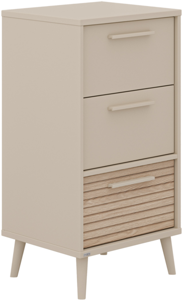 EEFJE Kommode, Cashmere Beige/Groovy Oak, 3 Schubkästen