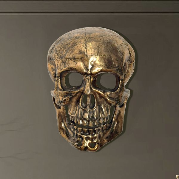 FineBuy Wanddeko Totenkopf Aluminium 41 cm Schädel Groß, Design Wanddekoration Metall Deko Alu Modern, Wohndeko Skull, Wandskulptur Dekoration Wohnaccessoire