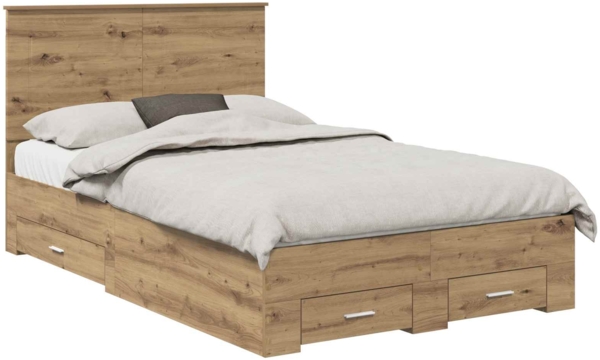 vidaXL Bettrahmen Artisan-Eiche 120x200 cm Holzwerkstoff 3409684
