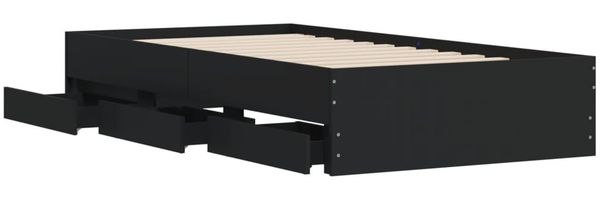 vidaXL Bettgestell mit Schubladen Schwarz 100x200 cm Holzwerkstoff 3207288 Bild 5