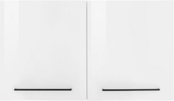KOCHSTATION Hängeschrank KS-Tulsa 100 cm breit, 57 cm hoch, 2 Türen, schwarzer Metallgriff, MDF Front
