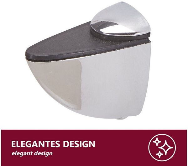 HOOZ Wandregalhalter Metall für Glas- und Holzregale inkl. Montagematerial versch. Größen, Set 8-tlg, mit gummierter Klemmbacke