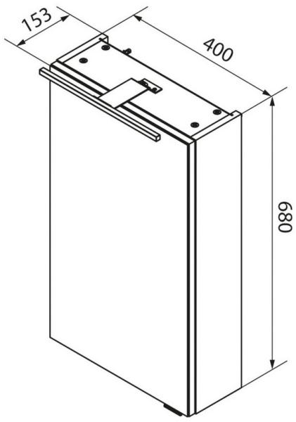 Fackelmann SBC MILANO Gäste-WC Spiegelschrank 40 cm, Braun hell, links