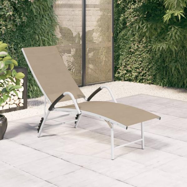 vidaXL Sonnenliege Textilene und Aluminium Creme 310522