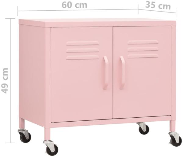 vidaXL Lagerschrank Rosa 60x35x56 cm Stahl 336265 Bild 7
