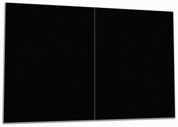Wallario Herdabdeckplatte/Spritzschutz aus Glas, 2-teilig, 60x52 cm, für Ceran- und Induktionsherde, Schwarz