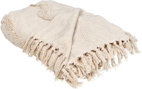 Kuscheldecke KHARI Baumwolle 200x200 cm Hellbeige