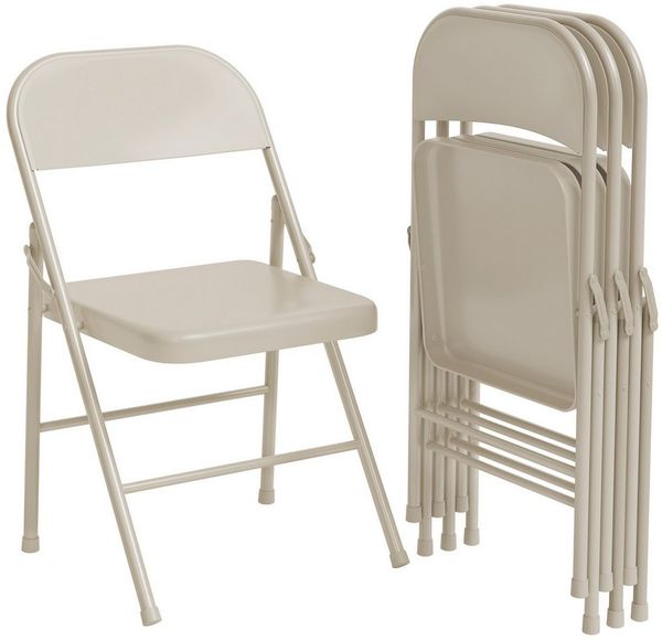 GarveeMore Klappstuhl mit Metallrahmen halten bis zu 350lbs,(4st)tragbare Klappstühle, für Esszimmer,Wohnzimmer,Büro,Camping
