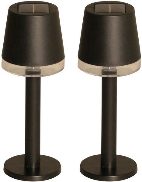 Luxform Außen-Tischleuchte Solar-Tischlampe - Cala d'Or - LED - 2 Stück, LED fest integriert, Solarbetrieben