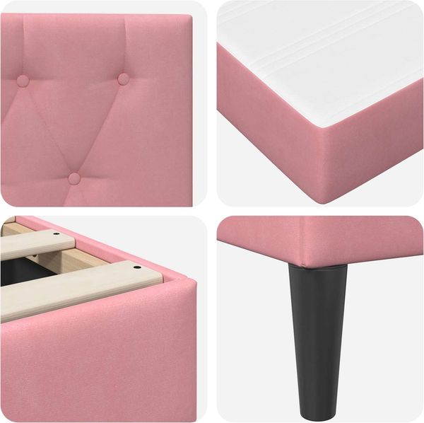 vidaXL Bettgestell mit Matratze mit Kopfteil Rosa 180 x 200 cm Samt 3415069 Bild 9