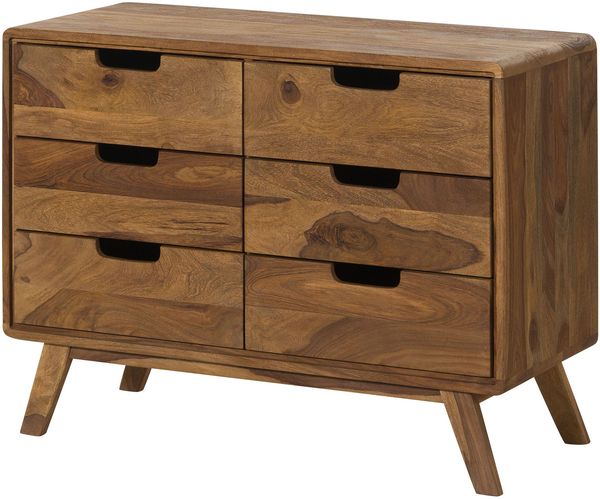 Kommode Sheesham 90x40x65 natur sandgestrahlt lackiert MALMÖ 2 #205