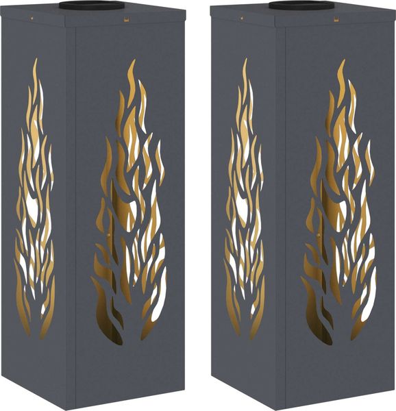 vidaXL Solar LED Weg Licht 2 pcs Anthrazit Kalt gewalzter Stahl 879795 Bild 2