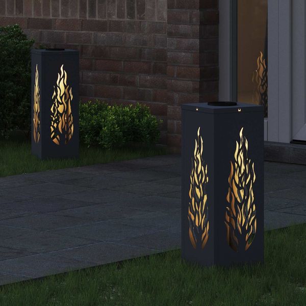 vidaXL Solar LED Weg Licht 2 pcs Anthrazit Kalt gewalzter Stahl 879795 Bild 3