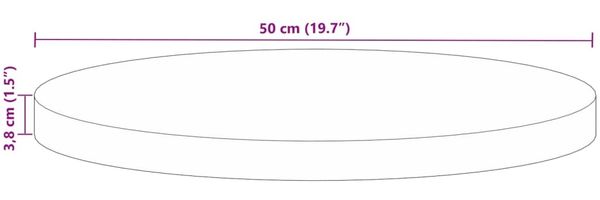 vidaXL Tischplatte Ø 50x3,8 cm Rund Altholz Massiv 370022 Bild 9