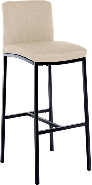 CLP Barhocker Freeport mit Vierfußgestell und Rückenlehne,creme Stoff