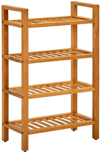 vidaXL Schuhregal mit 4 Etagen 50x27x80 cm Massivholz Eiche 331746