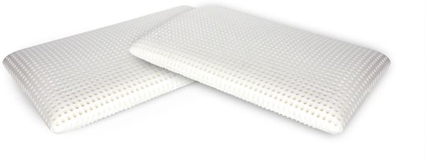 Dmora Set mit 2 Kopfkissen Menta, Bettkissen, Ergonomisches Produkt, Schlafzimmerkissen, Made in Italy, 70x39 h10 cm, Weiß