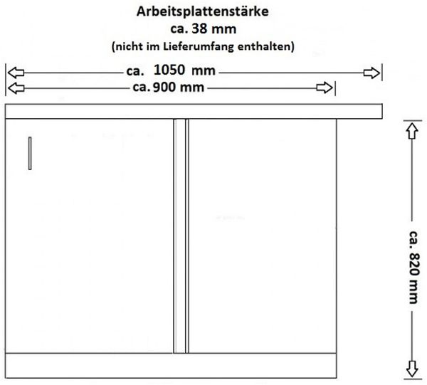 Küchen Eckunterschrank 105 cm Küche ARIA Weiss ultra matt + Eiche Artisan matt, hochwertige Fronten mit Anti Fingerprint Beschichtung Küchenzeile Küchenblock Bild 4