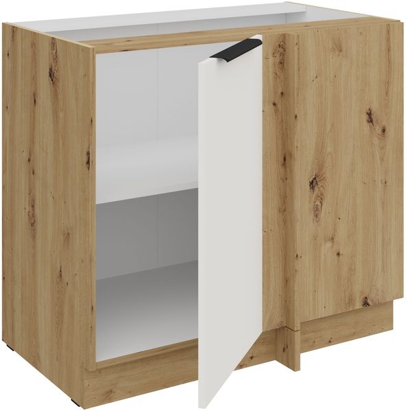 Küchen Eckunterschrank 105 cm Küche ARIA Weiss ultra matt + Eiche Artisan matt, hochwertige Fronten mit Anti Fingerprint Beschichtung Küchenzeile Küchenblock Bild 3