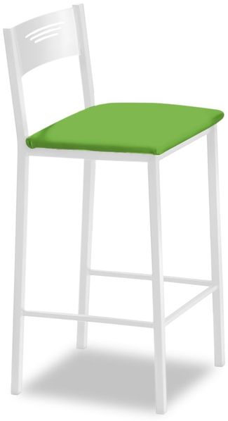 ASTIMESA - Küchenhocker mit hoher Polsterung und Rückenlehne - Gestell aus Kunstleder - Farbe des Sitzes: Grün, Lieferumfang: 1 Stück, Maße: 90 cm (Gesamthöhe)