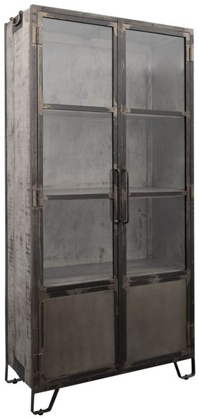 Vitrine Mango 90x40x190 grau lackiert HEAVY INDUSTRY #123
