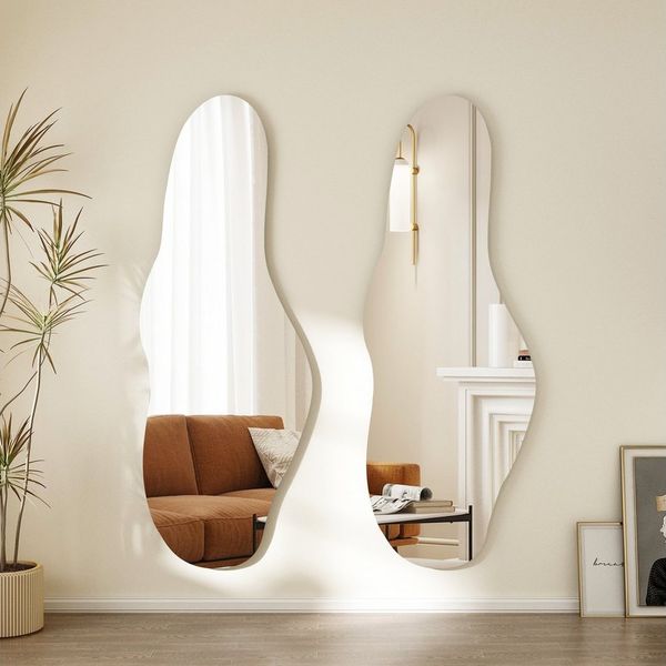Hopibath Wandspiegel Ganzkörper Ganzkörperspiegel 165x60cm ohne Rahmen (Dekospiegel Flurspiegel modern, 1-St, Asymmetrisch, Rahmenlos), für Garderobe & Flur, Wohnzimmer, Schlafzimmer